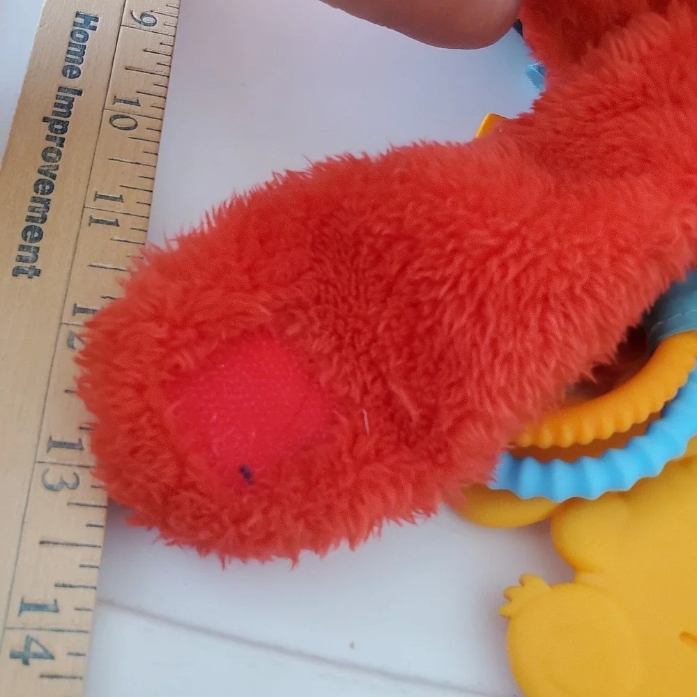 Sesame Street Elmo Developmental Baby Toy Plush Mirror Teether Crinkle Tags
